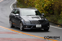 【メルセデス・ベンツ C63 AMG試乗記】 エクステリア フロント 走り 画像