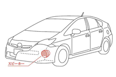 トヨタが発表した「車両接近通報装置」の装着位置